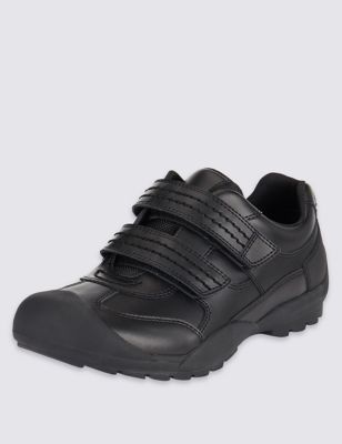 Kids&#39; Scuff Resistant Coated Leather School Trainers